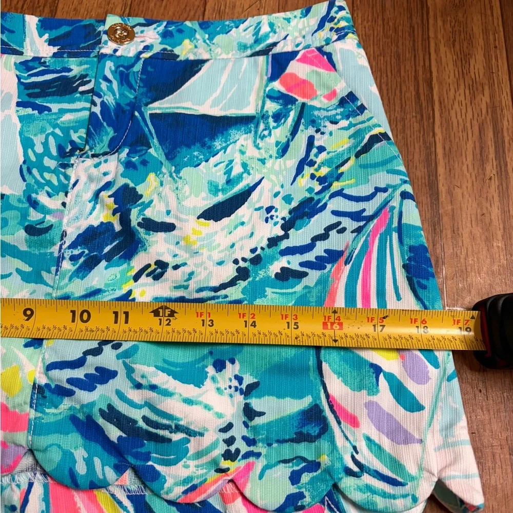 Lily Pulitzer Women's Sz  00Tennis Skort Pockets Scalloped Hem Stretch - Picture 4 of 8